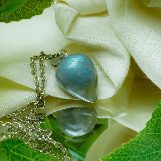 Real Spectrolite Crystal Drop Pendant
