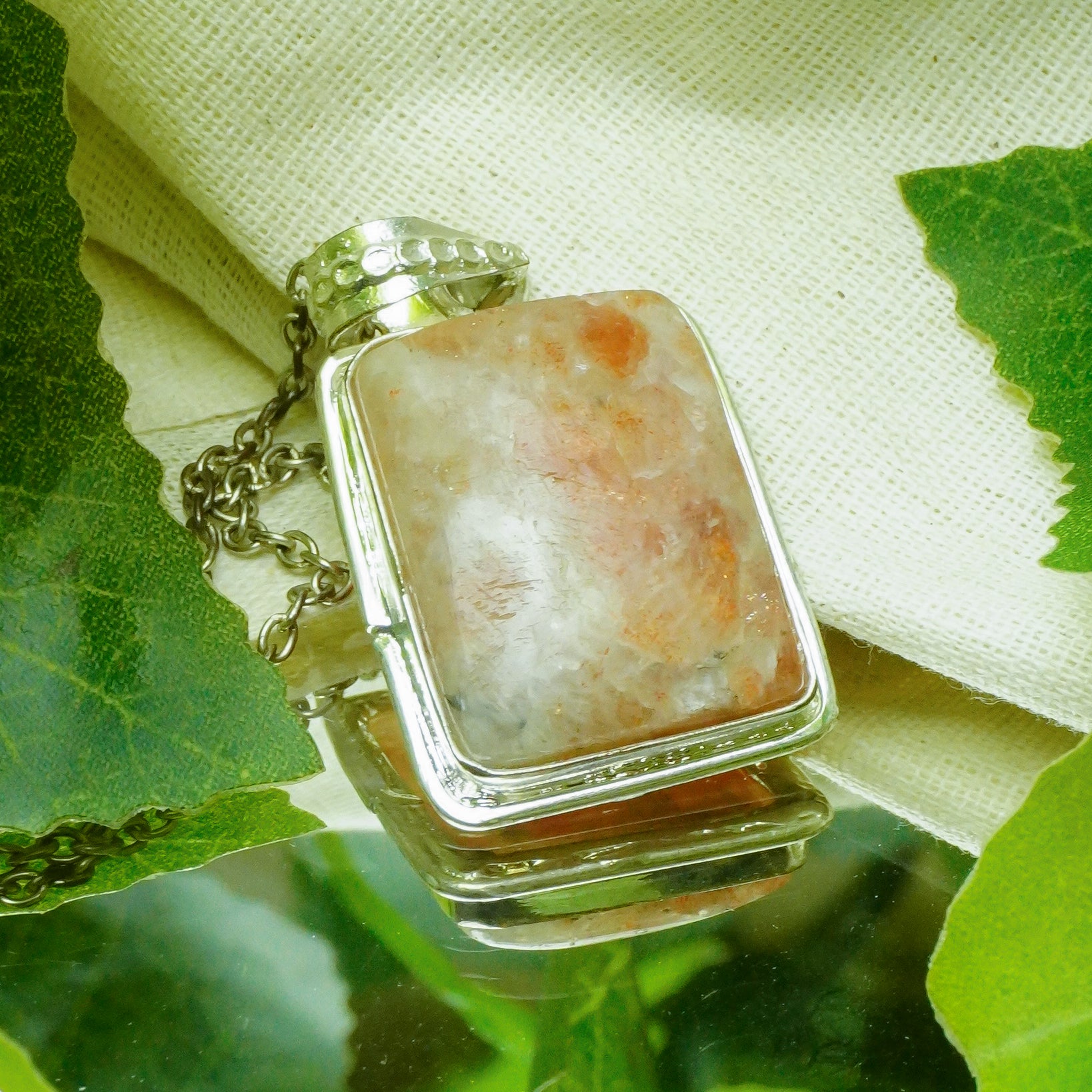 Real Sunstone Crystal Fancy Pendant