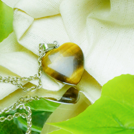 Tiger's Eye Crystal Heart Pendant
