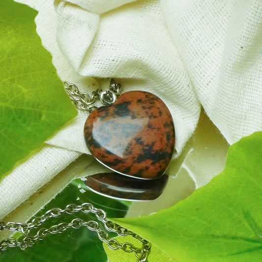 Mahogany Crystal Heart Pendant