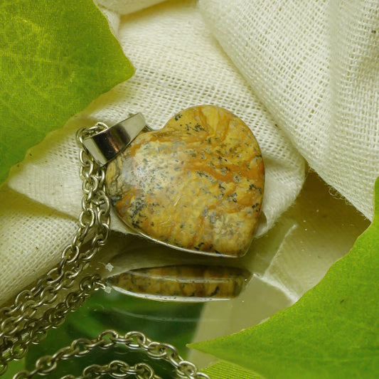 Real Picture Jasper Crystal Heart Pendant
