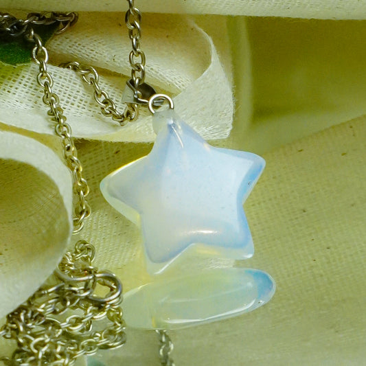 Real Opalite Crystal Star Pendant