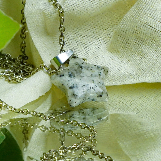 Real Sesame Jasper Crystal Star Pendant