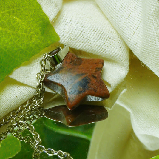 Real Mahogany Crystal Star Pendant