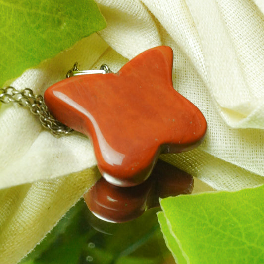 Real Red Jasper Crystal Butterfly Pendant