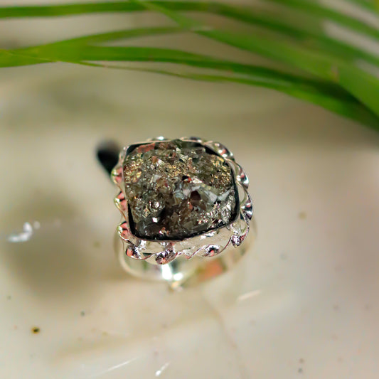 Pyrite Crystal Ring
