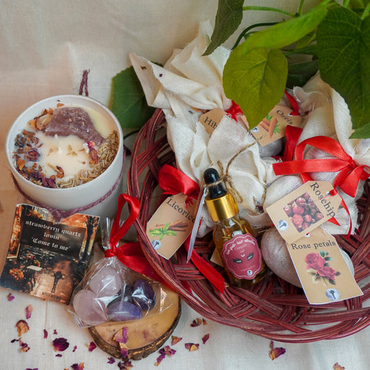 Strawberry Pop Healing Love crystal candle bundle
